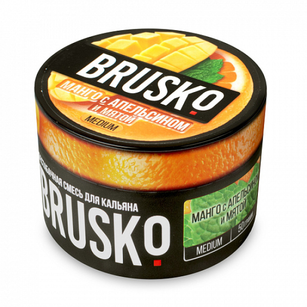 Смесь Brusko Medium Манго апельсин мята 50 грамм в Новосибирске