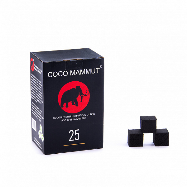 Уголь Cocomammut 25мм для кальяна - 1кг (72 шт) в Новосибирске