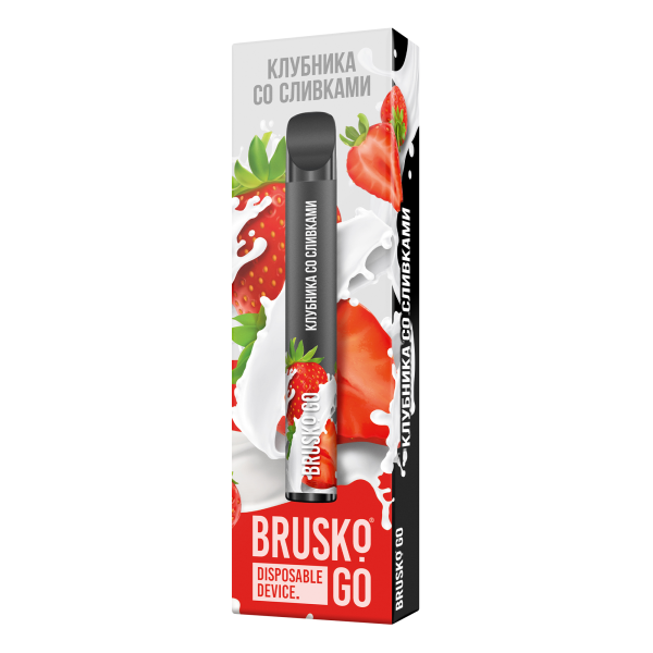 Одноразовая электронная сигарета Brusko Go Клубника Со Сливками 800 затяжек в Новосибирске