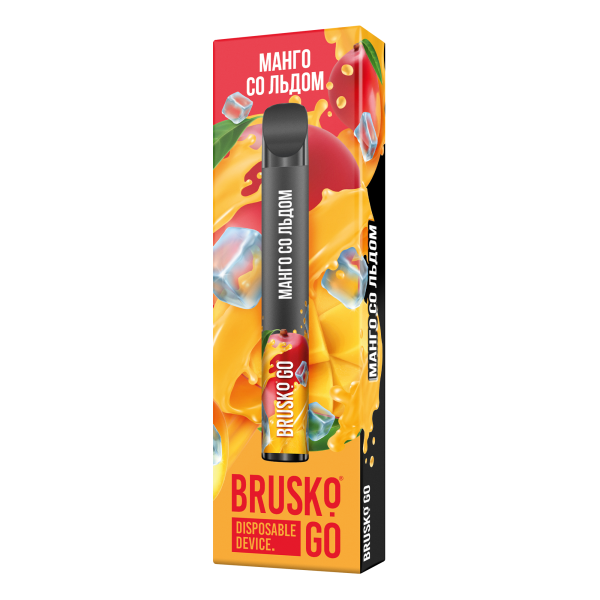 Одноразовая электронная сигарета Brusko Go Манго Со Льдом 800 затяжек в Новосибирске