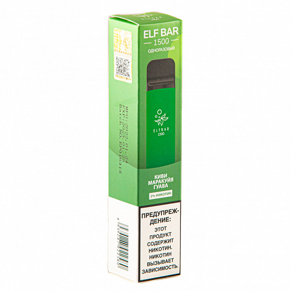 ELFBAR KIWI PASSION FRUIT GUAVA, 1500 тяг в Новосибирске