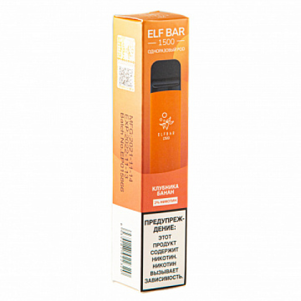 ELFBAR STRAWBERRY BANANA, 1500 тяг в Новосибирске