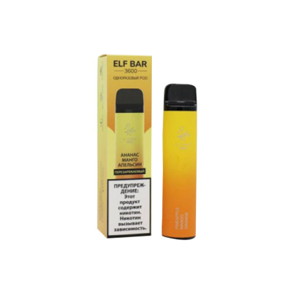 Elfbar (3600 (Ананас манго апельсин)), 3600 тяг в Новосибирске