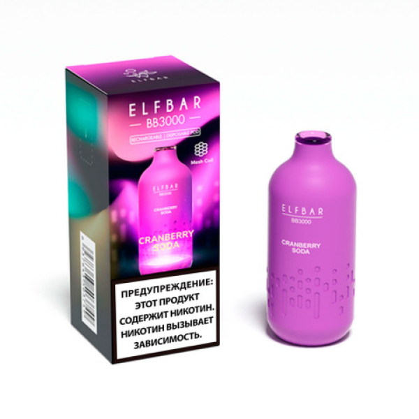 Elfbar BB3000 Клюквенная сода, 3000 тяг в Новосибирске
