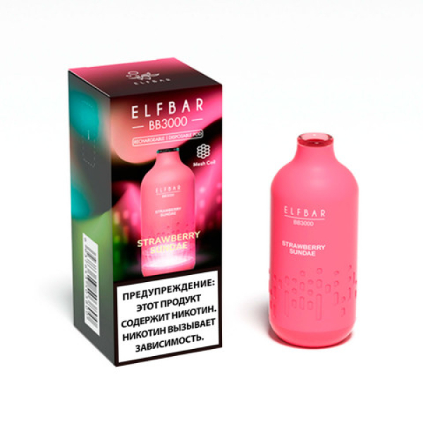 Elfbar BB3000 Мороженое с клубничным джемом, 3000 тяг в Новосибирске
