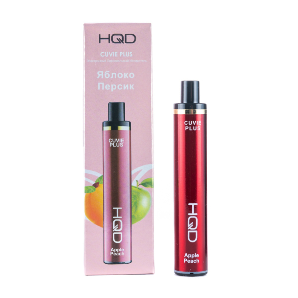 Одноразовая электронная сигарета HQD Cuvie Plus Apple Peach (Яблоко Персик) 1200 затяжек в Новосибирске