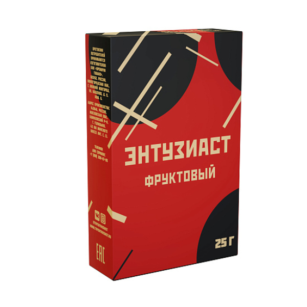Табак ЭНТУЗИАСТ ФРУКТОВЫЙ 25 гр в Новосибирске