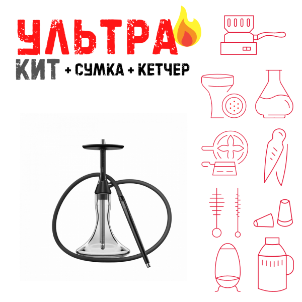 Набор с кальяном  Koress K2 Black Gloss ВСЕ ВКЛЮЧЕНО в Новосибирске