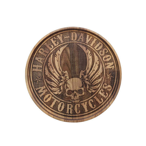 ХукаСтол Поднос Harley Davidson (Коричневый, Бук) для кальяна в Новосибирске