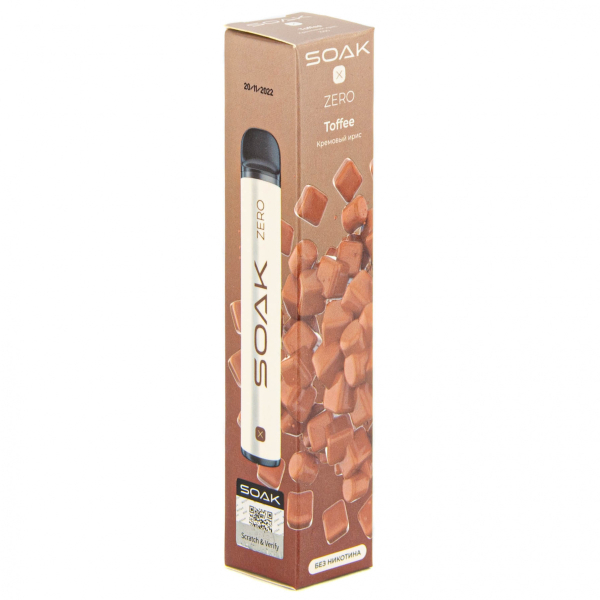 SOAK X ZERO Toffee 1500 затяжек (без никотина) в Новосибирске
