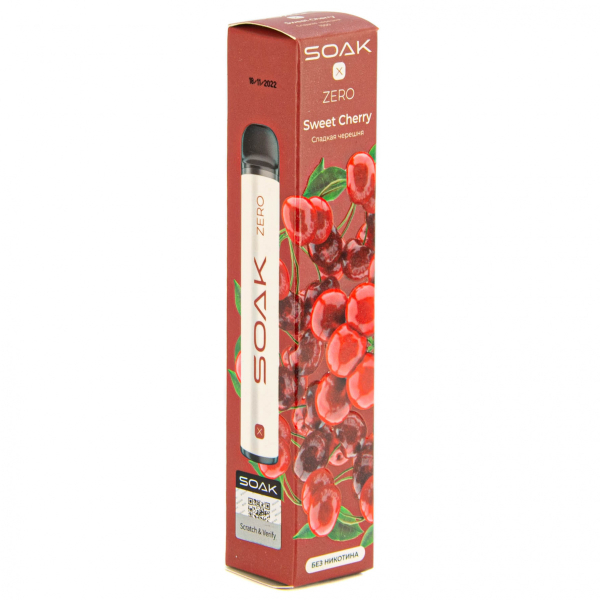 SOAK X ZERO Sweet cherry 1500 затяжек (без никотина) в Новосибирске