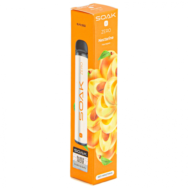 SOAK X ZERO Nectarine 1500 затяжек (без никотина) в Новосибирске
