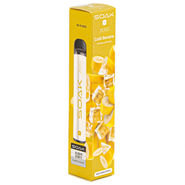 SOAK X ZERO Cold banana 1500 затяжек (без никотина) в Новосибирске