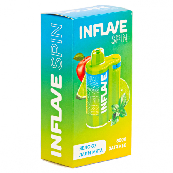 INFLAVE SPIN Яблоко лайм мята (8000 затяжек) в Новосибирске