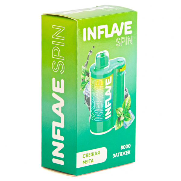 INFLAVE SPIN Свежая мята (8000 затяжек) в Новосибирске