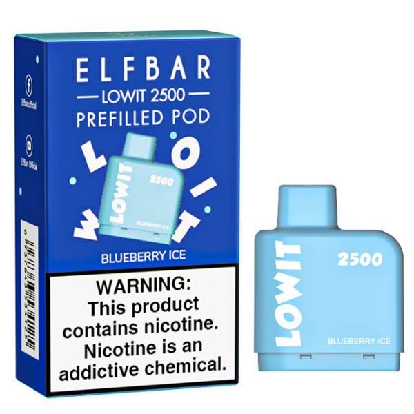Картридж Elf Bar Lowit 2500 20 мг, 6 мл (Blueberry Ice) в Новосибирске