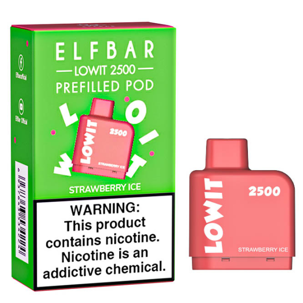 Картридж Elf Bar Lowit 2500 20 мг, 6 мл (Strawberry Ice) в Новосибирске
