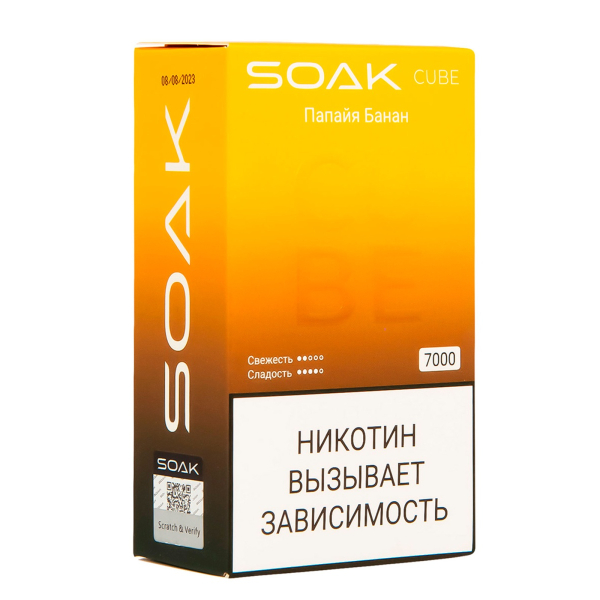 Soak Cube Папайя Банан 7000 Затяжек в Новосибирске