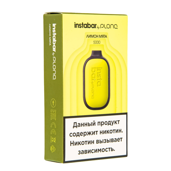 Plonq Instabar Лимон Мята (5000 Затяжек) 20 Мг в Новосибирске