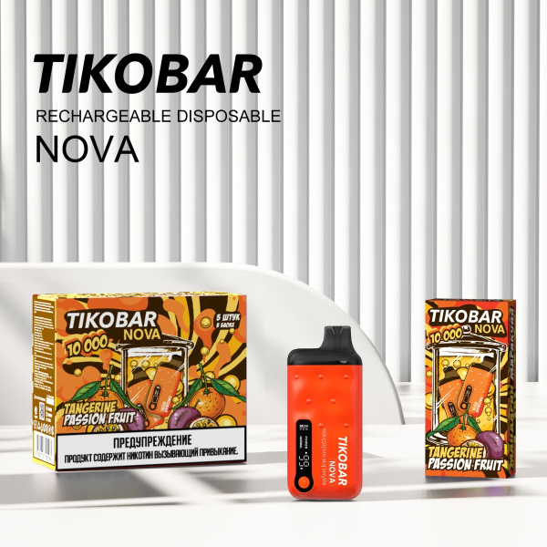 Электронка Tikobar Nova Мандарин Маракуйя 10000 Затяжек в Новосибирске