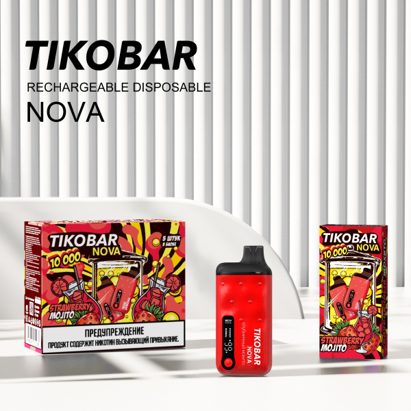 Электронка Tikobar Nova Клубничный Мохито 10000 Затяжек в Новосибирске