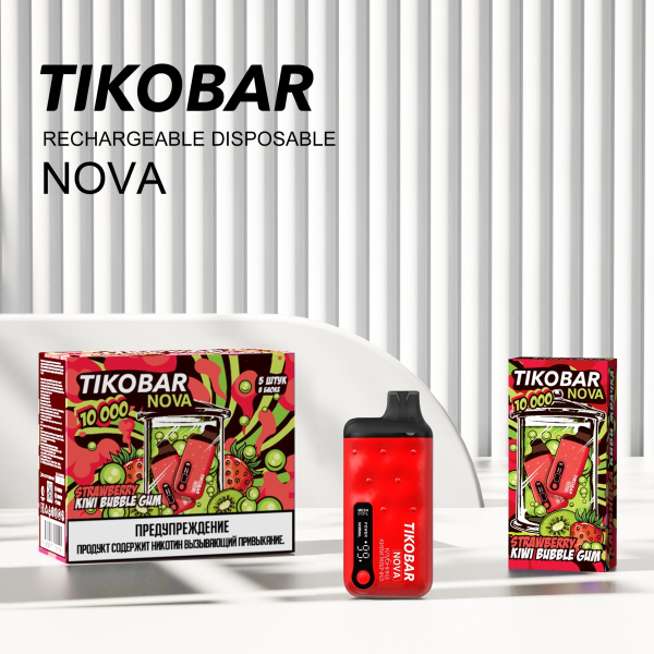 Электронка Tikobar Nova Клубника Киви Жвачка 10000 Затяжек в Новосибирске