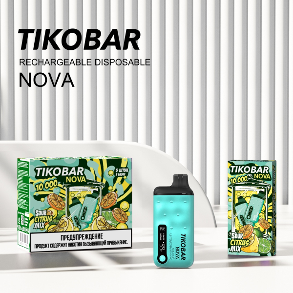 Электронка Tikobar Nova Кислый Цитрусовый Микс 10000 Затяжек в Новосибирске