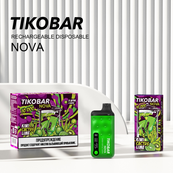 Электронка Tikobar Nova Киви Кактус Лайм 10000 Затяжек в Новосибирске