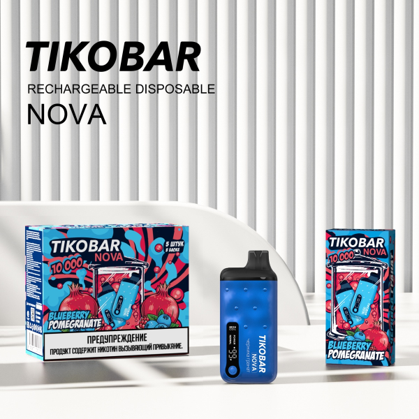 Электронка Tikobar Nova Черника Гранат 10000 Затяжек в Новосибирске