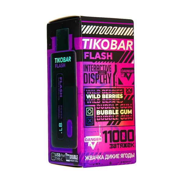 Электронка Tikobar Flash Жвачка Дикие Ягоды 11000 Затяжек в Новосибирске
