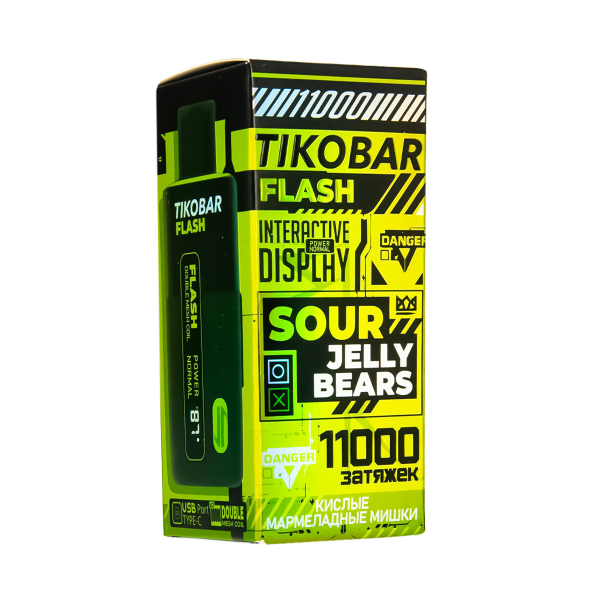 Электронка Tikobar Flash Кислые Мармеладные Мишки 11000 Затяжек в Новосибирске