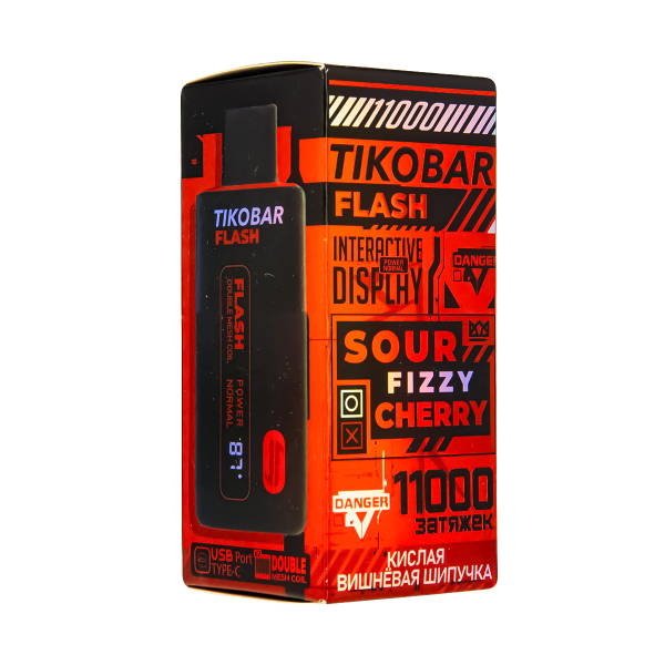 Электронка Tikobar Flash Кислая Вишнёвая Шипучка 11000 Затяжек в Новосибирске