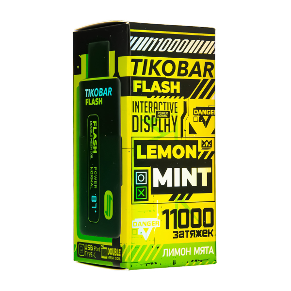 Электронка Tikobar Flash Лимон Мята 11000 Затяжек в Новосибирске