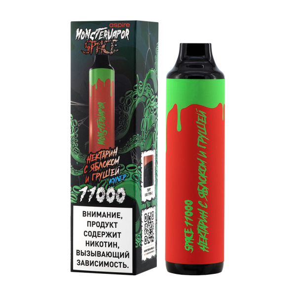 Электронка Monstervapor Space Нектарин Яблоко И Груша (11000 Затяжек) в Новосибирске