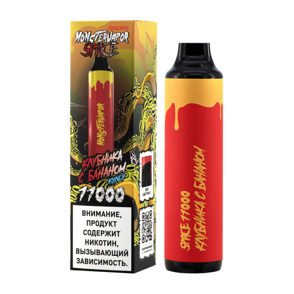 Электронка Monstervapor Space Клубника И Банан (11000 Затяжек) в Новосибирске