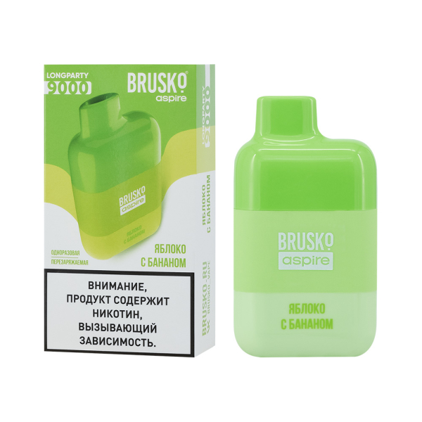 Электронка Brusko Longparty Яблоко И Банан (9000 Затяжек) в Новосибирске