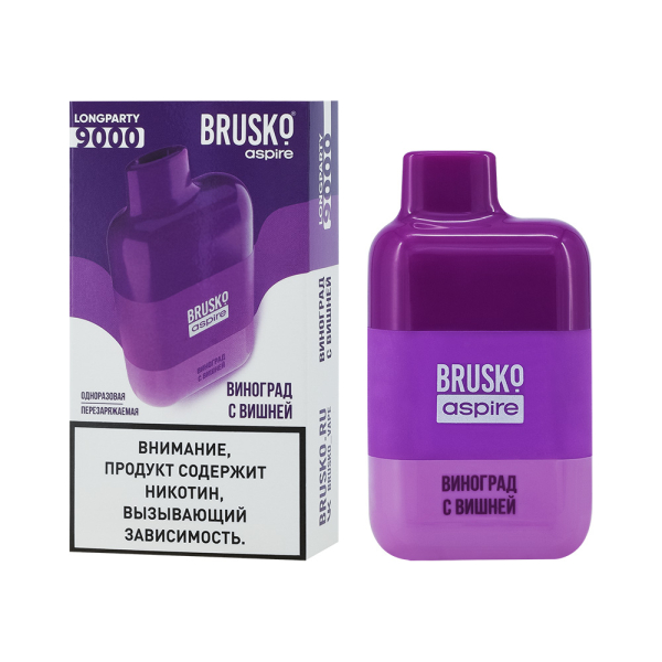 Электронка Brusko Longparty Виноград И Вишня (9000 Затяжек) в Новосибирске