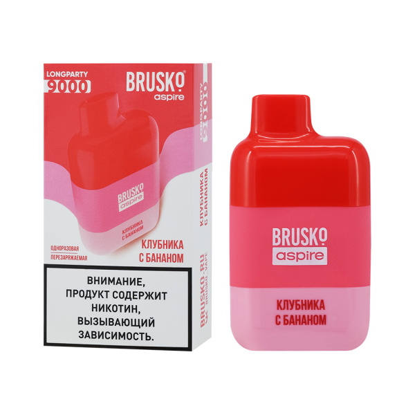 Электронка Brusko Longparty Клубника И Банан (9000 Затяжек) в Новосибирске