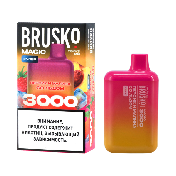 Электронка Brusko Magic Персик И Малина Со Льдом (3000 Затяжек) в Новосибирске