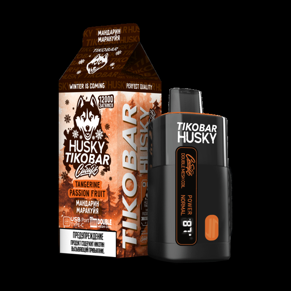 Электронка Tikobar Husky Сибирь Мандарин Маракуйя 12000 Затяжек в Новосибирске