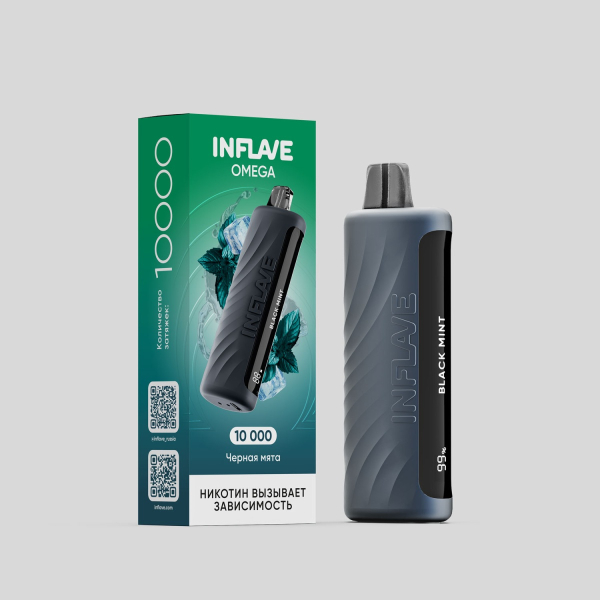 Электронка Inflave Omega Черная Мята (10000 Затяжек) в Новосибирске