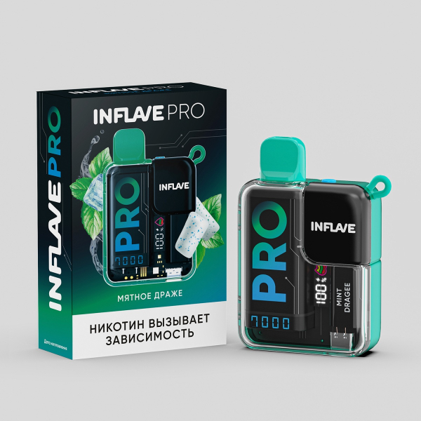 Электронка Inflave Pro Мятное Драже (7000 Затяжек) в Новосибирске