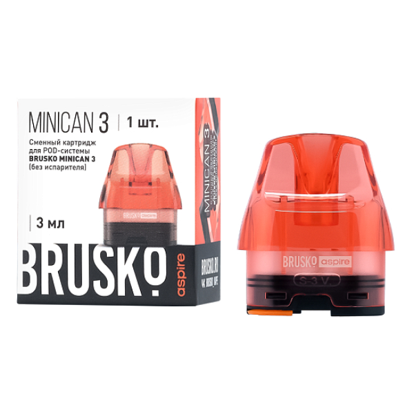 Сменный Картридж Brusko Minican 3, (Красный), 3 Мл, Упак. 1 Шт в Новосибирске