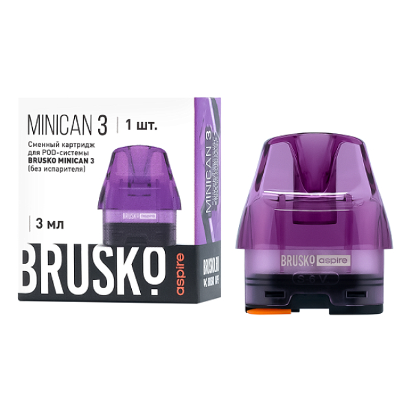 Сменный Картридж Brusko Minican 3, (Фиолетовый), 3 Мл, Упак. 1 Шт в Новосибирске