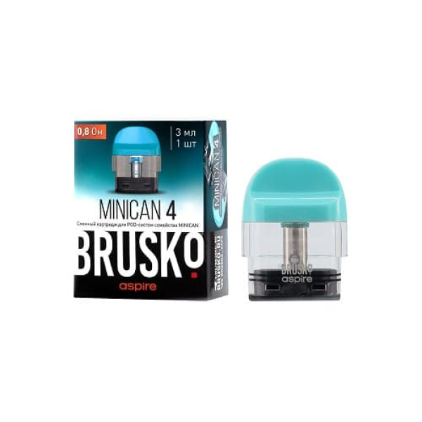 Сменный Картридж Brusko Minican 4 (3Мл) 0,8 Ом, Упак. 1 Шт голубой в Новосибирске