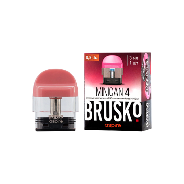 Сменный Картридж Brusko Minican 4 (3Мл) 0,8 Ом, Упак. 1 Шт розовый в Новосибирске