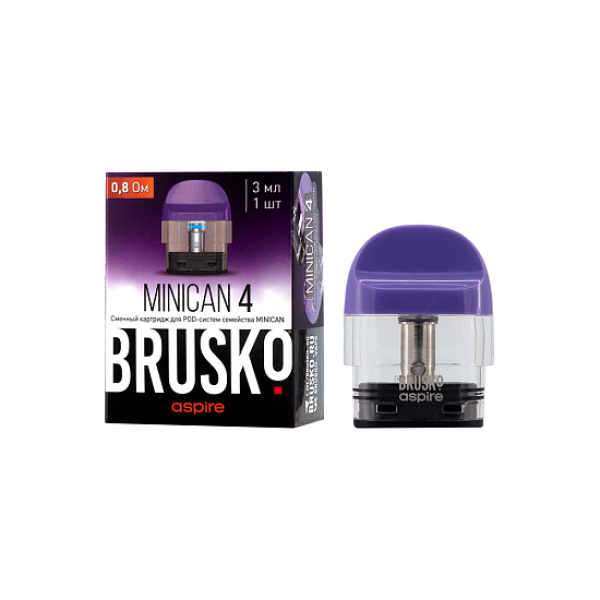 Сменный Картридж Brusko Minican 4 (3Мл) 0,8 Ом, Упак. 1 Шт синий в Новосибирске