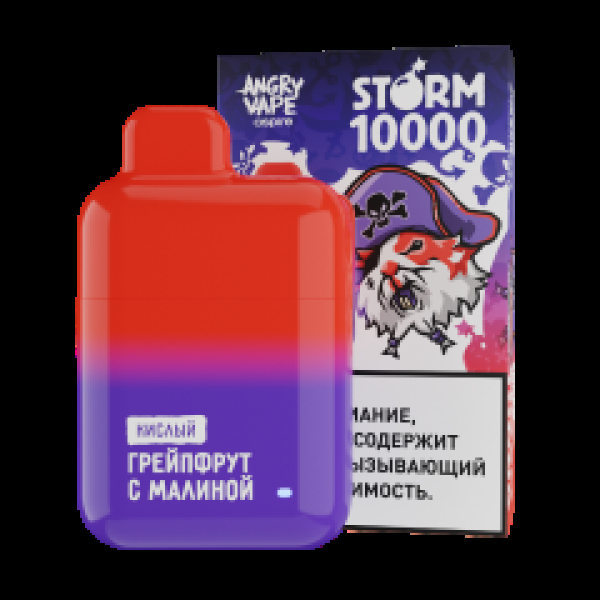 Электронка Angry Vape  Storm Грейпфрут С Малиной 10000 затяжек в Новосибирске
