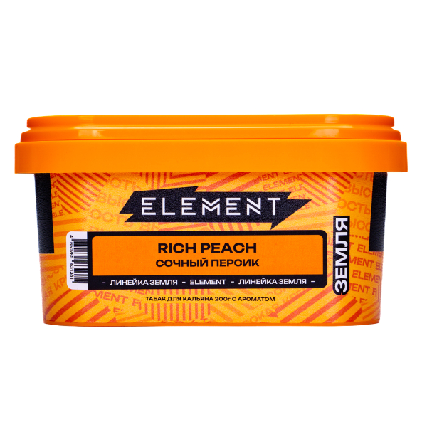 Табак Element Земля Rich Peach 200 грамм в Новосибирске