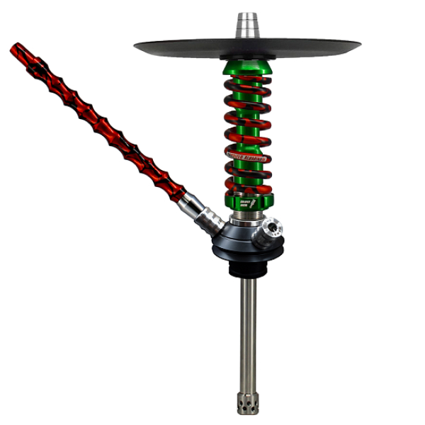 Кальян Mamay Customs Coilovers Micro Зеленый Красный Сплеш  в Новосибирске